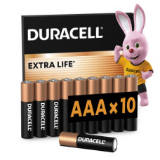 Батарейка Duracell AAA лужні 10 шт. в упаковці (5002509/5006462)