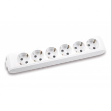 Колодка для подовжувача Panasonic X-tendia із заземленням 6 гнізд (WLTB04602GR-UA)