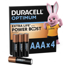 Батарейка Duracell Optimum AAA лужні 4 шт. в упаковці (5015596)