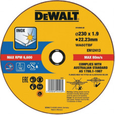 Круг відрізний DeWALT INOX, нержавіюча сталь/листовий метал, 230х1.9х22.23 мм (DT43909)