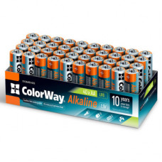 Батарейка ColorWay AA LR6 Alkaline Power (лужні) * 40 colour box (CW-BALR06-40CB)