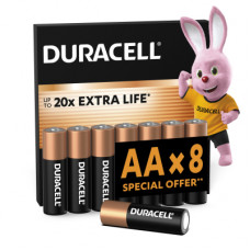 Батарейка Duracell AA лужні 8 шт. в упаковці (5000394006522 / 81417083 / 81480361)