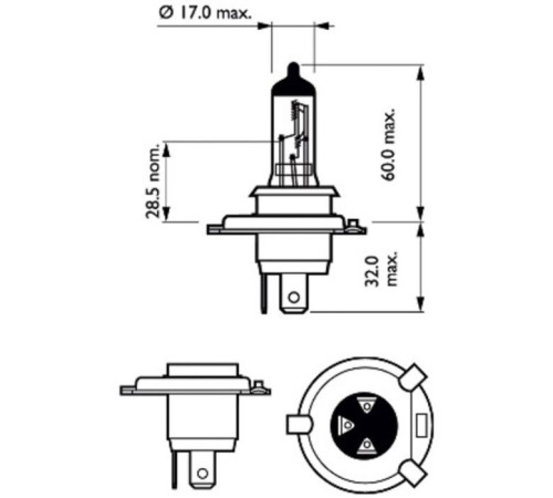 Автолампа Philips галогеновая 60/55W (12342 PR C2)