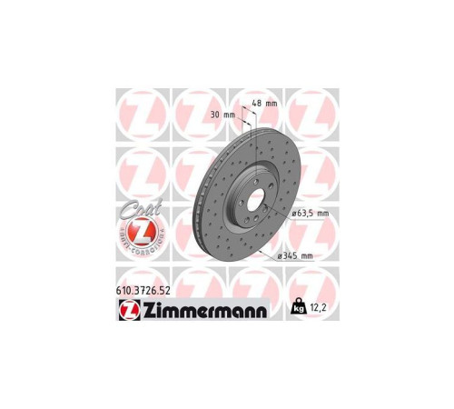 Тормозной диск ZIMMERMANN 610.3726.52