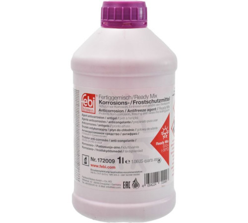 Антифриз Febi G12+ 1л фиолетовый -35C (172009FE)