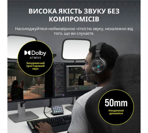 Наушники Corsair Corsair Virtuoso RGB Wireless XT (CA-9011188-EU)