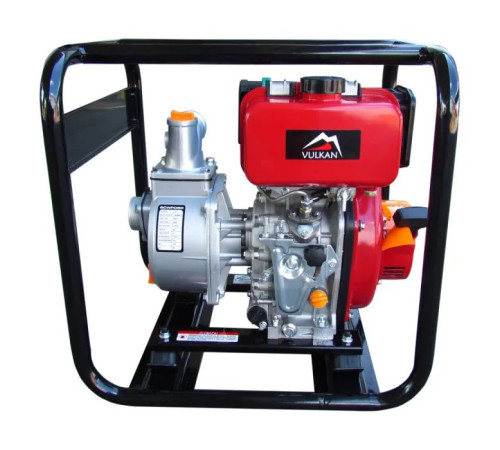 Мотопомпа Vulkan рукав 50мм, 28м3/час, подъем 28м, чистая вода, SCWPD50, дизельная (79164)