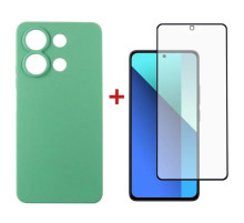 Чехол для мобильного телефона Dengos Kit for Xiaomi Redmi Note 13 4G case + glass (Mint) (DG-KM-62)