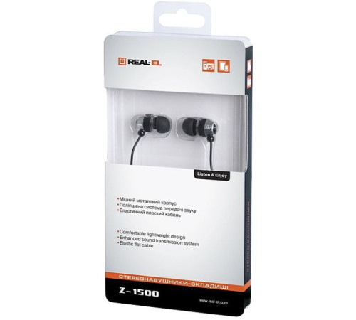 Наушники REAL-EL Z-1500 Mobile Black (EL124100034)