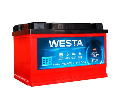 Аккумулятор автомобильный Westa 6CT-110 А (0) RED EFB