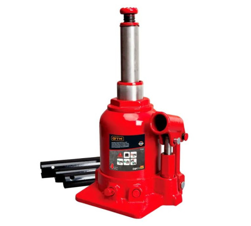 Домкрат GTM бутылочный гидравлический 4т (150-370мм) двухштоковый (TF0402)