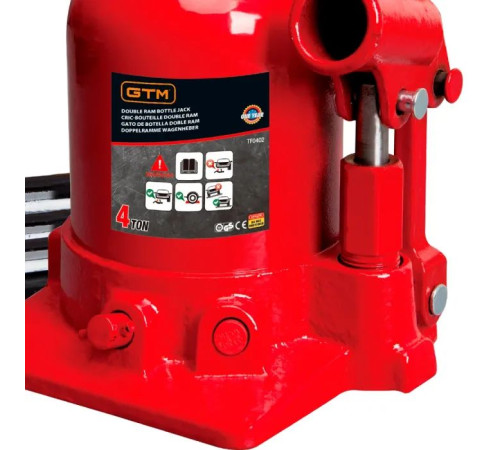 Домкрат GTM бутылочный гидравлический 4т (150-370мм) двухштоковый (TF0402)