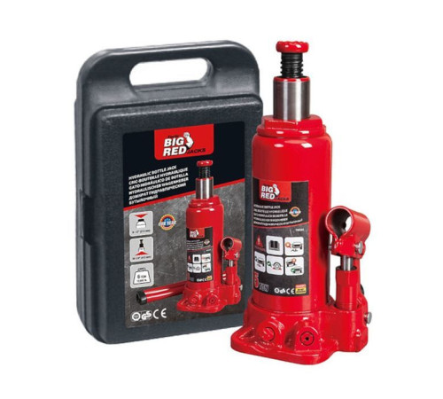 Домкрат GTM бутылочный гидравлический 5т (216-41С мм) кейс (T90504S)