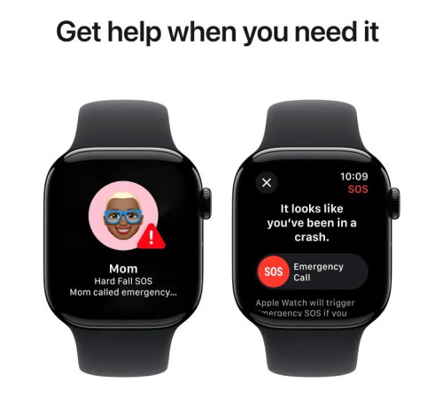 Смарт-часы Apple Watch Series 10 GPS 42mm Jet Black Aluminium Case with Black Sport Band - S/M (MWWE3QH/A)