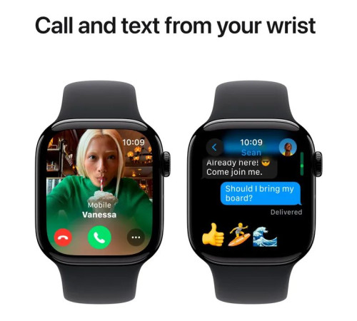 Смарт-часы Apple Watch Series 10 GPS 42mm Jet Black Aluminium Case with Black Sport Band - M/L (MWWF3QH/A)