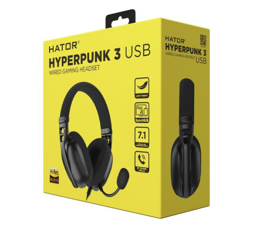 Наушники Hator Hyrerpunk 3 Hi-Res USB 7.1 Black (ESH10)