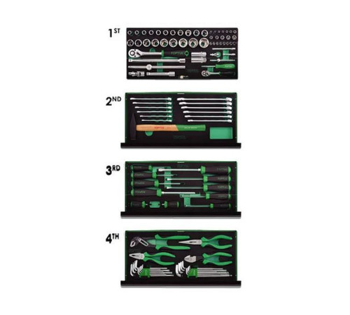 Набор инструментов Toptul инструментальном ящике 3 секции 99 ед. (GCAZ0038)