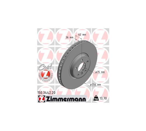 Тормозной диск ZIMMERMANN 150.3442.20