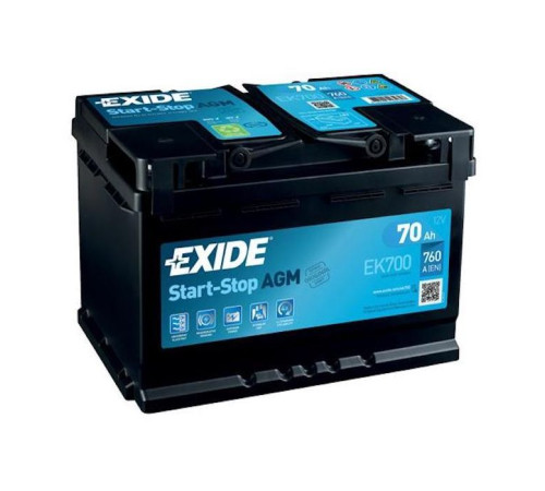 Аккумулятор автомобильный EXIDE START-STOP AGM 70A (EK700)