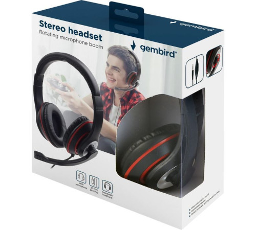 Наушники Gembird MHS-03-BKRD Black/Red (MHS-03-BKRD)
