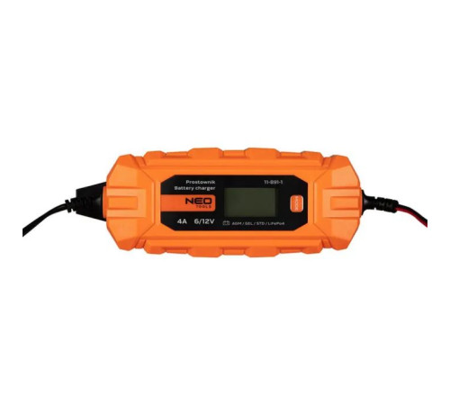 Зарядное устройство для автомобильного аккумулятора Neo Tools 4A/70Вт, 3-120Ah, для кислотных/AGM/GEL (11-891)