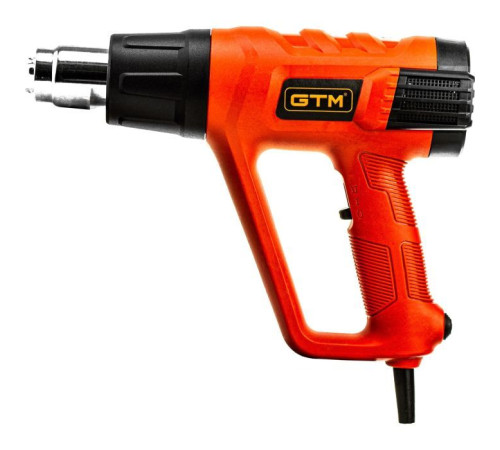 Строительный фен GTM HG2000EM, 2000Вт, 80-600С, 300/500л/мин, LCD-дисплей (HG2000EM)