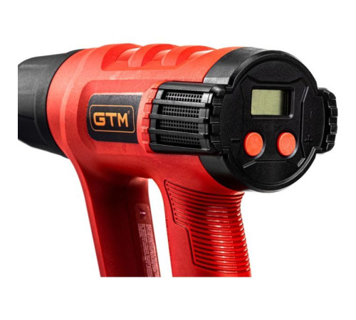 Строительный фен GTM HG2000EM, 2000Вт, 80-600С, 300/500л/мин, LCD-дисплей (HG2000EM)