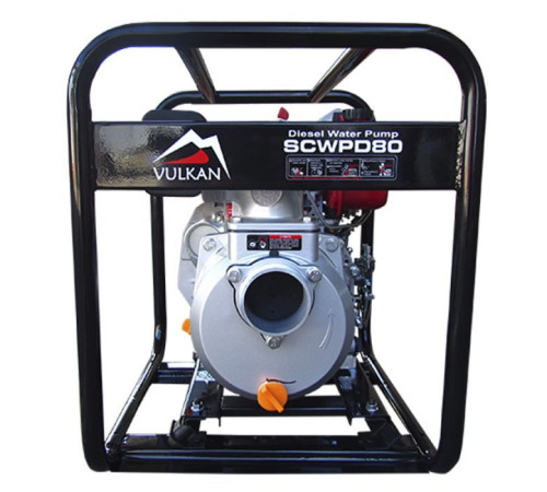 Мотопомпа Vulkan рукав 75мм, 48м3/час, подъем 23м, чистая вода, SCWPD80, дизель (80994)