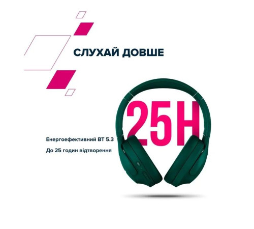 Наушники Canyon OnRiff 10 ANC Bluetooth Green (CNS-CBTHS10GN)