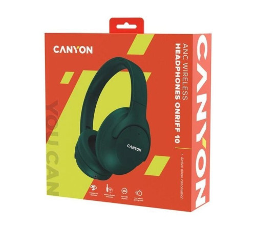 Наушники Canyon OnRiff 10 ANC Bluetooth Green (CNS-CBTHS10GN)