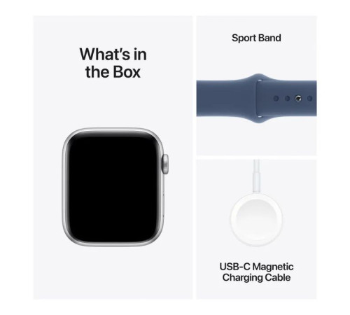 Смарт-часы Apple Watch SE 2024 GPS 44mm Silver Aluminium Case with Denim Sport Band - S/M (MXEQ3QH/A)
