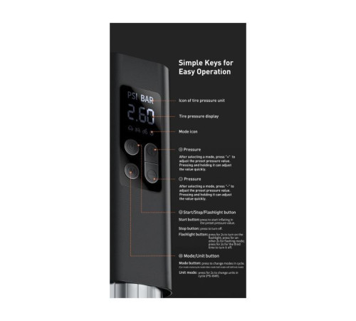 Автомобильный компрессор Baseus Super Mini Inflator Pump Black (CRCQ000001)