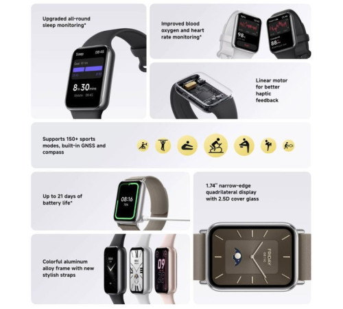 Фитнес браслет Xiaomi Smart Band 9 Pro (BHR8710GL) Obsidian Black (1111143)