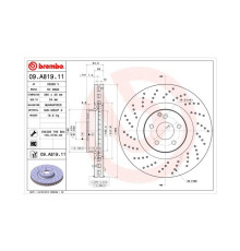 Гальмівний диск Brembo 09.A819.11