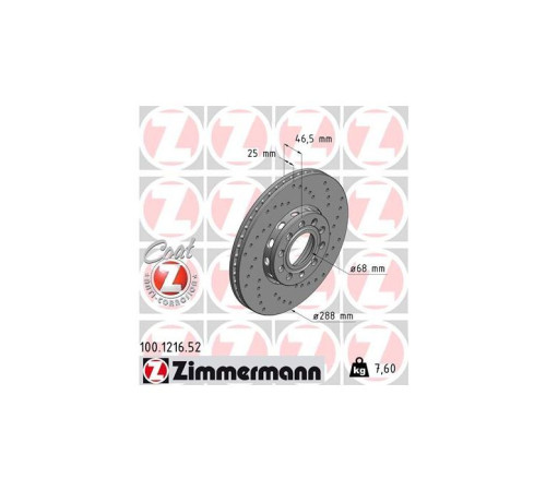 Тормозной диск ZIMMERMANN 100.1216.52