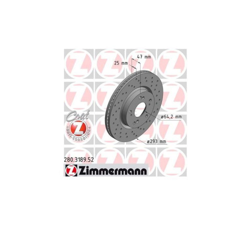 Тормозной диск ZIMMERMANN 280.3189.52