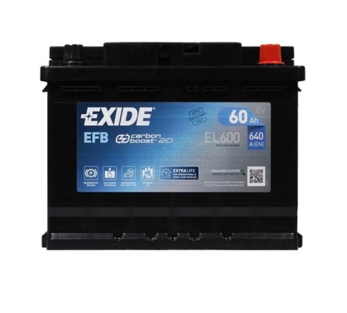 Аккумулятор автомобильный EXIDE START-STOP EFB 60A (EL600)