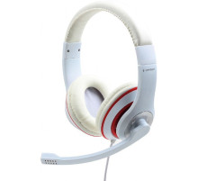 Наушники Gembird MHS-03 White/Red (MHS-03-WTRD)