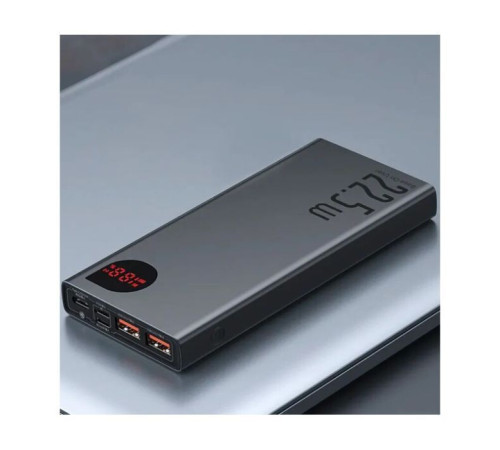 Батарея универсальная Baseus Adaman Metal 10000mAh, PD/22.5W, QC/3.0, Lightning (PPAD000001/PPADM10S)