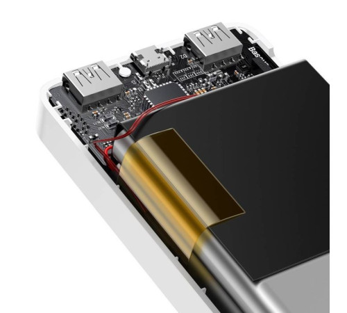 Батарея универсальная Baseus Bipow 20000mAh, 15W, USB-C/3A, 2*USB-A/3A(max.), +cable, white (PPBD050102)