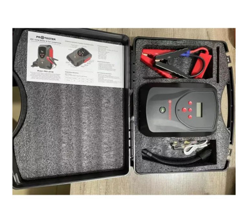 Пуско зарядное устройство Protester Jump Starter, с компрессором 2-в-1, 12V, 2000А (PRO-JS158)