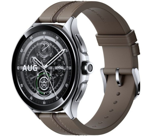 Смарт-часы Xiaomi Watch 2 Pro Bluetooth Silver Case with Brown Leather Strap (1006733)