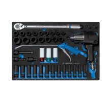 Набор инструментов KING TONY пневмогайковерт с принадлежностью 41 шт (9-44803AMPV01)