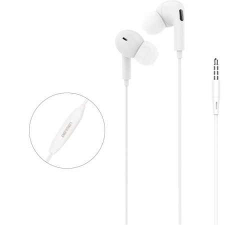Наушники Denmen HF DR06 3.5mm 1.2м White (DE-DR06-WH)