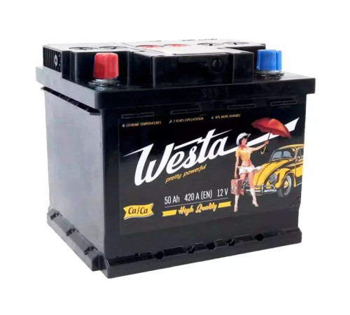Аккумулятор автомобильный Westa 6CT-50 А (1) Pretty Powerful