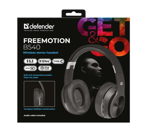 Наушники Defender FreeMotion B540 Bluetooth Black (63540)