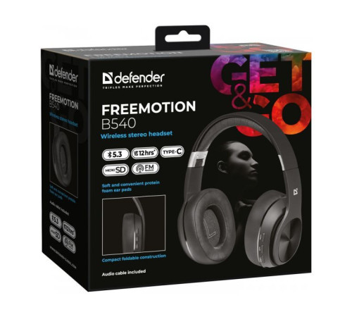 Наушники Defender FreeMotion B540 Bluetooth Black (63540)