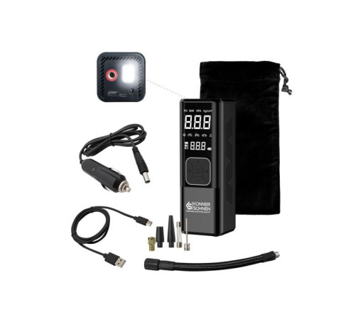 Автомобильный компрессор Konner&Sohnen аккумуляторный KS P20, 120Вт, 6000мАч, 150psi, 23л/мин, 0.9кг (KSP20)