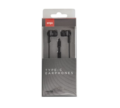 Наушники Ergo VM-735 Type-C Earphones Black (VM-735K)