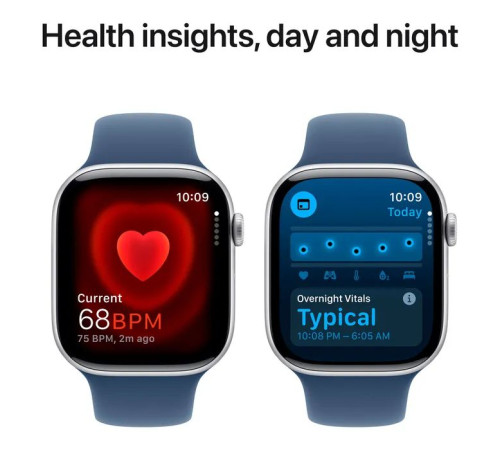 Смарт-часы Apple Watch Series 10 GPS 46mm Silver Aluminium Case with Denim Sport Band - S/M (MWWL3QH/A)